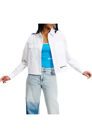 Karl Lagerfeld Logo Shirt, Women, White, Bluuse, , L