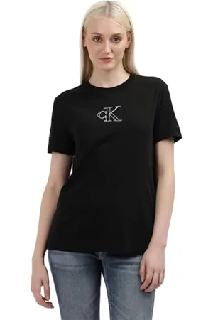 Calvin Klein Jeans Damska koszulka CK Regular TEE S/S, Ck Black, XS, , XS