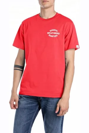 Replay Męski t-shirt o regularnym kroju z bawełny, , XXL