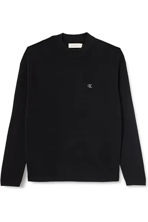 Calvin Klein Jeans Męski bawełniany sweter z okrągłym dekoltem J30J326741 Sweter, , S, , S