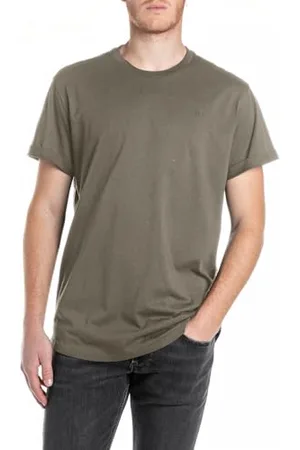 Replay Basics T-shirt męski Crew Neck z bawełny, , XS