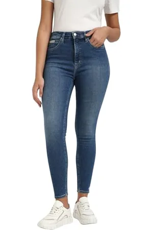 Calvin Klein Jeans Damska kostka z wysokim stanem, super wąska kostka, J20J224037, Skinny, denim, 32W, , 32W