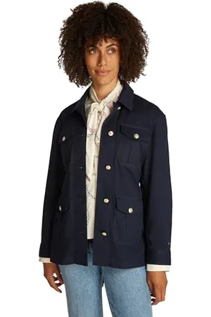 Tommy Hilfiger Damska kurtka użytkowa ze złotym guzikiem WW0WW45933, , 3XL