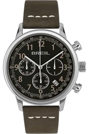 Breil Outrider zegarek na rękę dla mężczyzn w kolorze czarnym z paskiem ze skóry, wodoszczelność: 5 bar, średnica koperty: 41 mm, TW2060, , Pasek