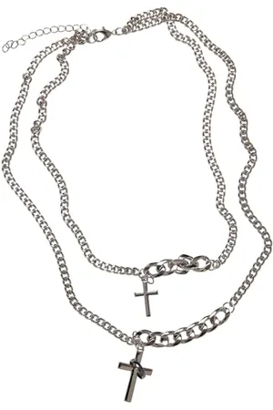 Urban classics Naszyjnik unisex różny łańcuch krzyż naszyjnik srebrny jeden rozmiar, One Size, Metal, Bez kamieni szlachetnych
