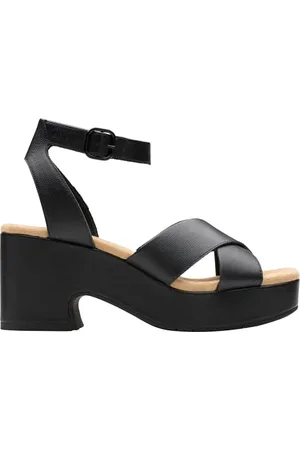 Clarks Premium Damskie sandały perłowe Nerisa, czarne/czarne, 36,5 UK, , 39.5 EU