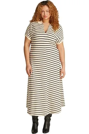 Tommy Hilfiger Damska sukienka midi CRV LYOCELL OPEN-NK WW0WW46075, biała, 50, , 50