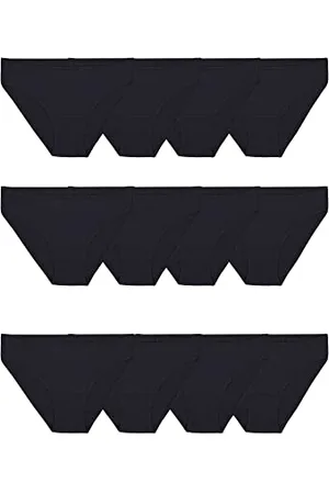 Fruit Of The Loom Bielizna damska bawełniane majtki ze stretchem (regularne i duże rozmiary) styl bikini (10 sztuk), Bawełna Stretch - 12-pak - czarny, 38
