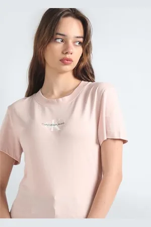 Calvin Klein Jeans Damska koszulka Monologo Slim Tee S/S Knit Tops, , XXS