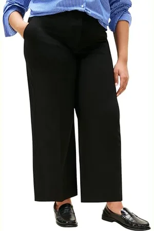 Tommy Hilfiger Damski CRV LW BI-STRETCH WIDE CROP PNT WW0WW46086, czarny, 50, , 50