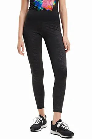 Desigual Elisabet czarne logo legginsy sportowe 23SWKK05, , XS