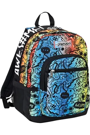 7 for all Mankind Plecak szkolny z nadrukiem fluorescencyjnym Freethink - gimnazjum - dla dziewcząt, , Taglia unica, Fluo Stamp Freethink plecak szkolny