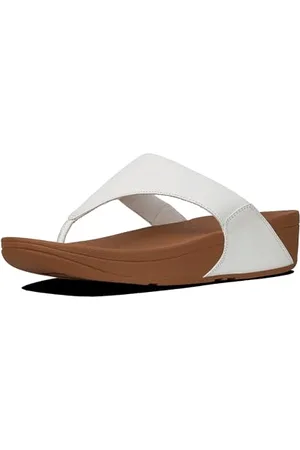FitFlop Damskie sandały LULU TOE POST - skórzane sandały z podnóżkiem, białe (Urban weiß 024), 36 EU, , 36 EU