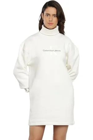 Calvin Klein Jeans Damska sukienka Monologo Roll Neck, , XL
