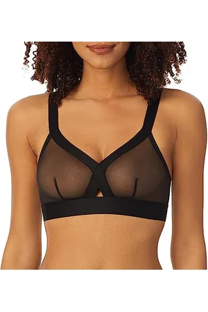 DKNY Damski biustonosz Sheers Wirefree Softcup Bralette, Czarny (czarny BP), XL