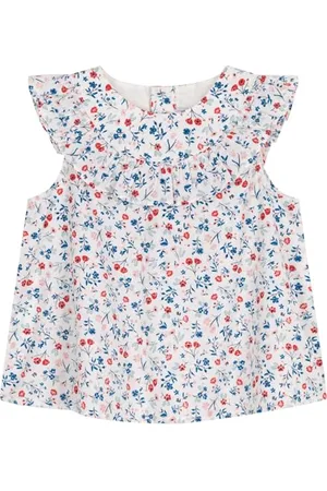 Petit Bateau Dziewczęca bluzka bez rękawów, biały/wielokolorowy., 3 Lata