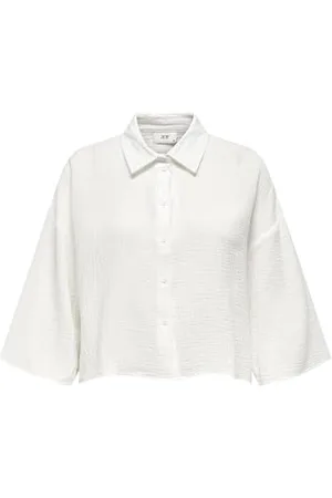 JDY THEIS 3/4 Crop Shirt WVN Dia NOOS, , XXL