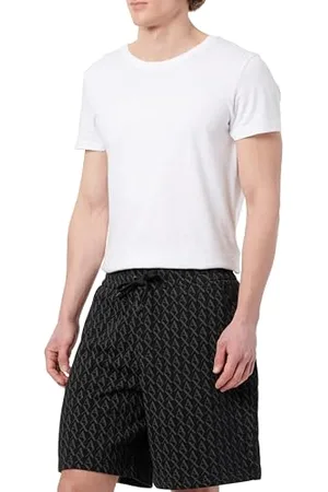 Armani Exchange Męskie szorty Essential, All-Over Monogram, bermudy, czarne, S, , S