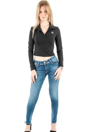 Calvin Klein Jeans Damska koszulka polo z kołnierzykiem Milano Regular Top Inna dzianina, , M