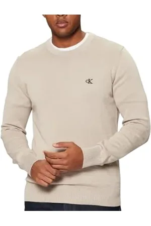 Calvin Klein Męski nowoczesny sweter z okrągłym dekoltem, , XL