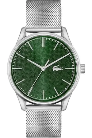Lacoste Analogowy zegarek kwarcowy dla mężczyzn ze srebrną bransoletką z siatki ze stali nierdzewnej - 2011189, , Sport