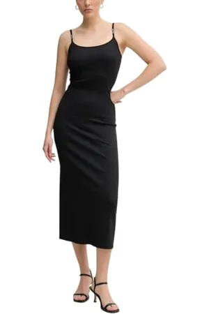 Calvin Klein CK JEANS Damska sukienka z elastycznym paskiem z logo J20J225288, czarna (Ck Black), XS, , XS