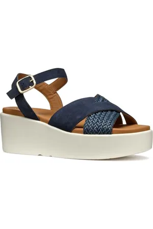 Geox Damskie sandały D XAND 2.2S B Wedge, granatowe, 40 EU, , 40 EU