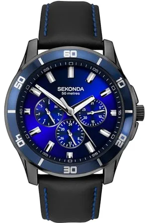 Sekonda Midnight męski zegarek kwarcowy 44 mm z wyświetlaczem analogowym, , pasek