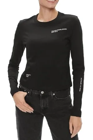 Calvin Klein Jeans Damska koszulka z długim rękawem Multi Placement L/S, , XXS