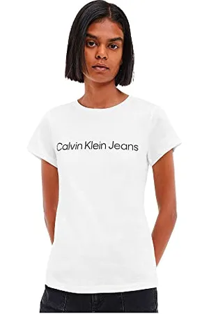 Calvin Klein Jeans Damskie koszulki Core Instit Logo Slim Fit S/S, , 3XL duże rozmiary wysoki