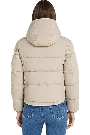 Calvin Klein Jeans Damskie kurtki Monologo Non Down Short Puffer Woven Jacket, , L