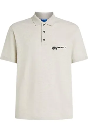 Karl Lagerfeld Regular Pique Polo, Men, Grey, Polo, , L