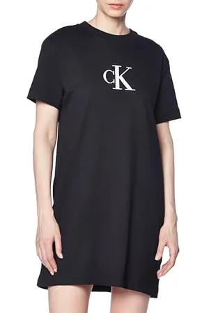 Calvin Klein Jeans Damska satynowa sukienka t-shirt Ck, , XXS