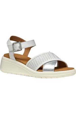 Geox D Meliconia G Wedge damskie sandały, białe, 40 EU, , 40 EU