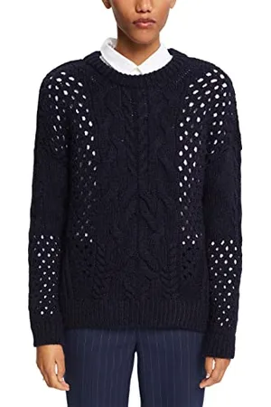 ESPRIT Damski sweter 112EE1I307, 400/NAVY, L