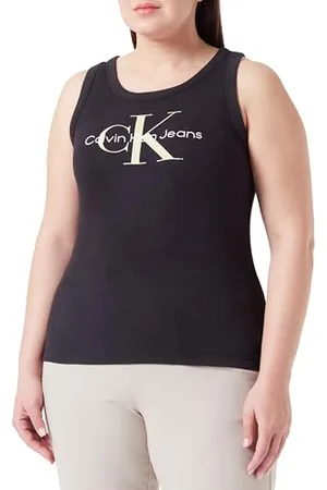 Calvin Klein Jeans Damskie podkoszulki Archival Monologo Rib, , XS