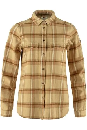 Fjällräven FJALLRAVEN 86999-196-232 Övik Heavy Flannel Shirt W damski T-shirt Dune Beżowy - Buckwheat Brown rozmiar XS, , XS