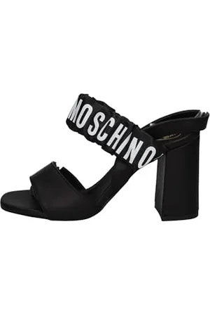 Moschino Damskie Ja16358g0gie00 sandały na obcasie, czarne, 36 EU, , 36 EU