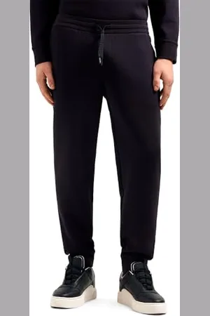 Armani Exchange Męskie ikony projektu, haftowane logo, spodnie dresowe, niebieskie, XL, , XL