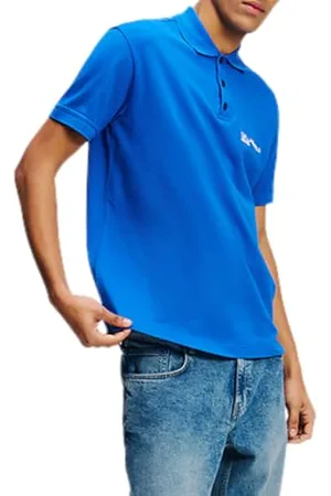Karl Lagerfeld Regular Pique Polo, Men, Blue, Polo, niebieski, XL