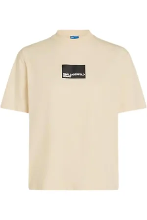 Karl Lagerfeld Regular SS Box Logo Tee, Women, Brown, T-Shirt, , XS