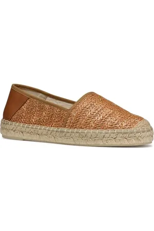 Geox D Lampedusa A sandały damskie typu Espadryle na koturnie, Camel, 36 EU
