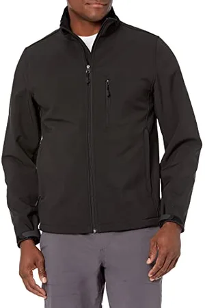 Amazon Męska wodoodporna kurtka softshell, czarna, L