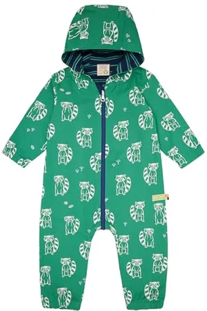loud + proud Unisex dziecięcy wodoodporny kombinezon z nadrukiem, certyfikat GOTS, , 74-80