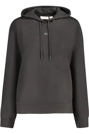 Calvin Klein Jeans Damska WEVEN LABEL REGULAR HOODIE J20J225085 Pulower Bluza z kapturem, Czarna (Ck Black), XS, , XS