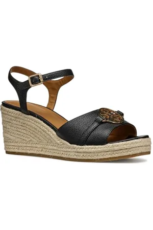 Geox Damskie sandały D PANAREA B Wedge, czarne, 40 EU, , 40 EU