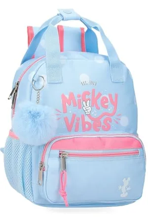 Disney Plecak dziecięcy Mickey Vibes, plecak szkolny, wykonany z poliestru, kieszenie boczne, regulowane szerokie paski, górny uchwyt do zawieszania, system Magic Fix., , Talla única, plecak