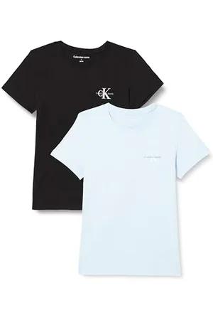 Calvin Klein Jeans T-shirty damskie S/S, Pamiątka niebieska/czarna, L
