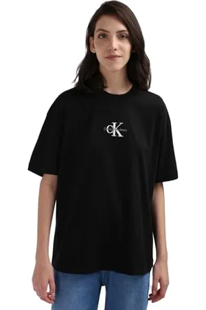 Calvin Klein Jeans Damska koszulka Monologo Boyfriend S/S, , XS