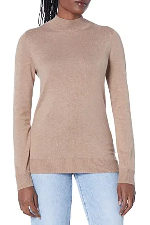 Amazon Damski lekki sweter z golfem (dostępny w rozmiarze plus), wielbłądzi wrzos, M